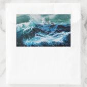 Sticker Rectangulaire Bateau dans la mer dans la tempête (Sac)