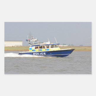 Sticker Rectangulaire Bateau de police à grande vitesse