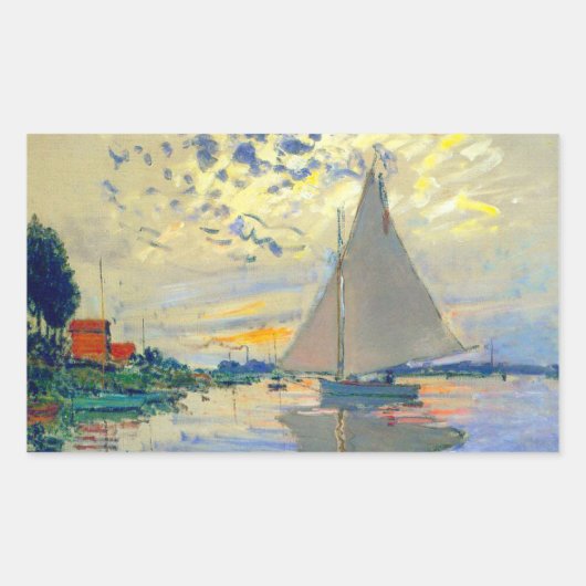 Sticker Rectangulaire Bateau Monet au Petit-Gennevilliers (Devant)