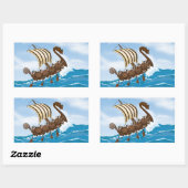 Sticker Rectangulaire Bateau Viking (Feuille)