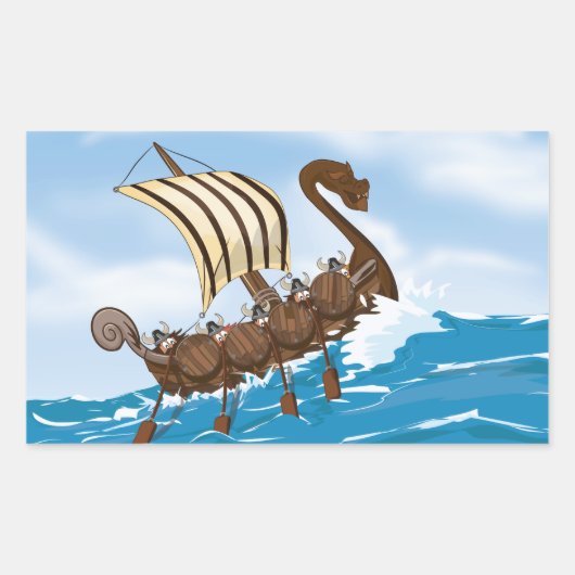 Sticker Rectangulaire Bateau Viking (Devant)