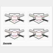 Sticker Rectangulaire Bateaux de baseball et ballon (Feuille)