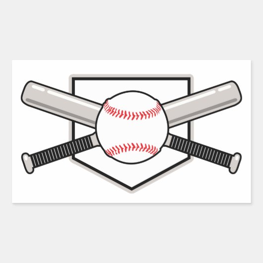 Sticker Rectangulaire Bateaux de baseball et ballon (Devant)