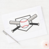 Sticker Rectangulaire Bateaux de baseball et ballon (Enveloppe)