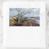 Sticker Rectangulaire Bateaux de pêche sur la plage (Sac)