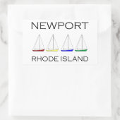 Sticker Rectangulaire Bateaux marins Newport Rhode Island (Sac)