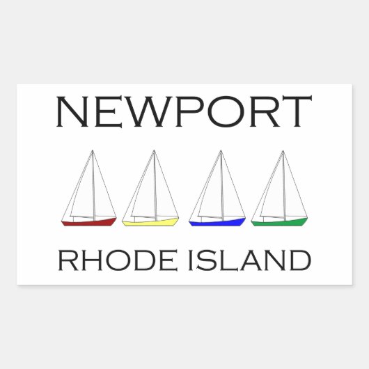 Sticker Rectangulaire Bateaux marins Newport Rhode Island (Devant)