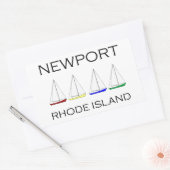 Sticker Rectangulaire Bateaux marins Newport Rhode Island (Enveloppe)
