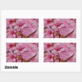 Sticker Rectangulaire Bathed in Pink Japanese Cherry (Feuille)