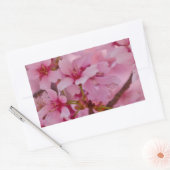Sticker Rectangulaire Bathed in Pink Japanese Cherry (Enveloppe)