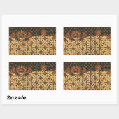 Sticker Rectangulaire Batik Earthy Café Elégant Rustique Rugueux (Feuille)