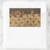 Sticker Rectangulaire Batik Earthy Café Elégant Rustique Rugueux (Sac)
