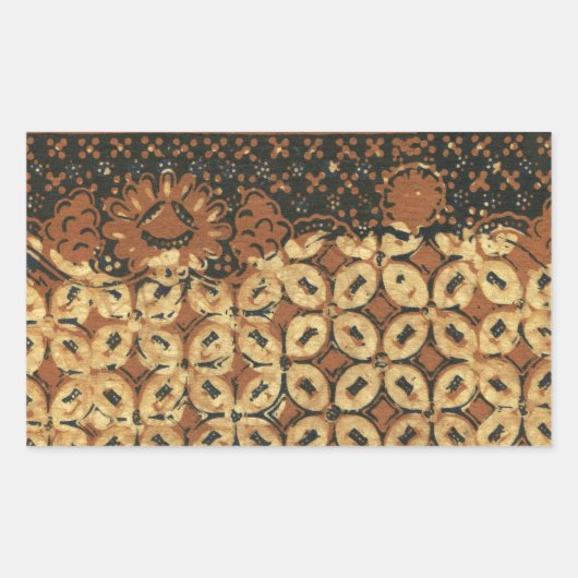 Sticker Rectangulaire Batik Earthy Café Elégant Rustique Rugueux (Devant)