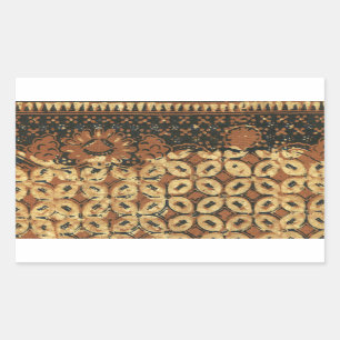 Sticker Rectangulaire Batik Earthy Coffee Bean Élégant Rustique robuste