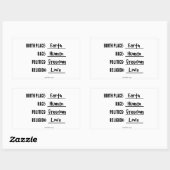 STICKER RECTANGULAIRE BÂTIMENT DE TERRE DE LIEU DE NAISSANCE (Feuille)