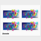 STICKER RECTANGULAIRE BÂTIMENT OVAL D'ANNIVERSAIRE (Feuille)