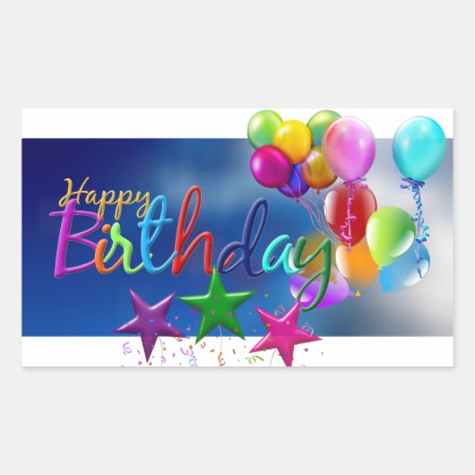 STICKER RECTANGULAIRE BÂTIMENT OVAL D'ANNIVERSAIRE (Devant)