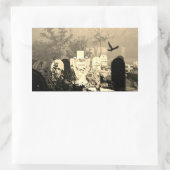 STICKER RECTANGULAIRE BÂTIMENTS DE RECTANGLE DE GRAVIER HAUNÉS (Sac)