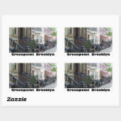 Sticker Rectangulaire Bâtiments Greenpoint Brookyly Brownstone (Feuille)