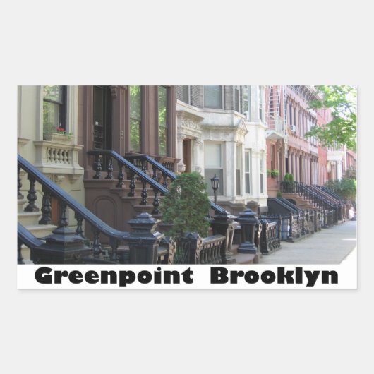 Sticker Rectangulaire Bâtiments Greenpoint Brookyly Brownstone (Devant)