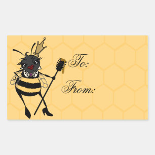 STICKER RECTANGULAIRE BÂTISSEURS CADEAUX CUTE QUEEN BEE MATTE RECTANGLE