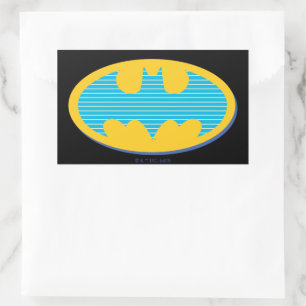 Sticker Rectangulaire Batman   Symbole Cyan Stripes