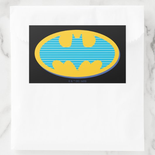 Sticker Rectangulaire Batman | Symbole Cyan Stripes (Sac)