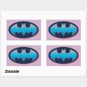 Sticker Rectangulaire Batman | Symbole rose et bleu (Feuille)