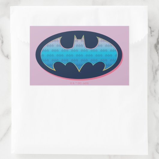 Sticker Rectangulaire Batman | Symbole rose et bleu (Sac)