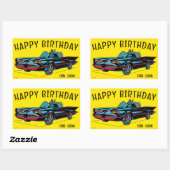 Sticker Rectangulaire Batmobile | Joyeux anniversaire (Feuille)