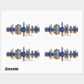 Sticker Rectangulaire Baton Rouge Skyline (Feuille)