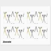 Sticker Rectangulaire Bâtons de crosse (Feuille)
