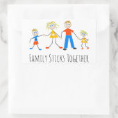 Sticker Rectangulaire Bâtons famille ensemble (Sac)