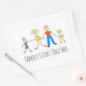 Sticker Rectangulaire Bâtons famille ensemble (Enveloppe)