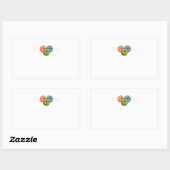 Sticker Rectangulaire battement de coeur ekg bowler bowler (Feuille)