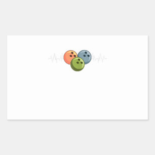 Sticker Rectangulaire battement de coeur ekg bowler bowler