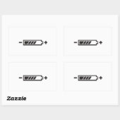 STICKER RECTANGULAIRE BATTERIE DEMI-CHARGE (Feuille)