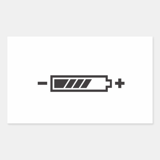 STICKER RECTANGULAIRE BATTERIE DEMI-CHARGE (Devant)