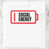 Sticker Rectangulaire Batterie sociale Énergie sociale Introvertir (Sac)