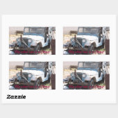 Sticker Rectangulaire Battez Blue Jeep (Feuille)