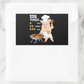 Sticker Rectangulaire BBQ | BBQ Timer Pig Grill Barbecue Beer Lover Men (Sac)