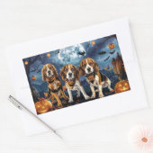 Sticker Rectangulaire Beagle Halloween Épouvantable (Enveloppe)