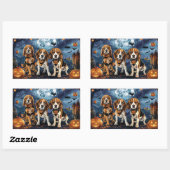 Sticker Rectangulaire Beagle Halloween Épouvantable (Feuille)