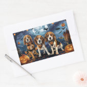 Sticker Rectangulaire Beagle Halloween Épouvantable (Enveloppe)