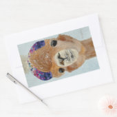 Sticker Rectangulaire Beanie Llama (Enveloppe)