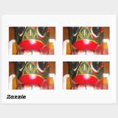 Sticker Rectangulaire Beau art traditionnel sri-lankais de masques de fe (Feuille)