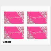 Sticker Rectangulaire Beau autocollant, accueil, vacances, cadeau, rose (Feuille)