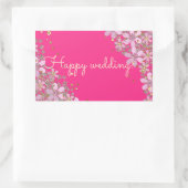 Sticker Rectangulaire Beau autocollant, accueil, vacances, cadeau, rose (Sac)