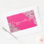 Sticker Rectangulaire Beau autocollant, accueil, vacances, cadeau, rose (Enveloppe)