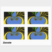 Sticker Rectangulaire Beau Beau Art Sud-Africain Jaune et Bleu (Feuille)
